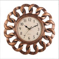 Clock with Openwork Frame Vintage Quartz Wall Clock 10-Inch for Hallway, Bedroom