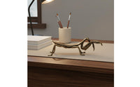 Detailed Craftsmanship Praying Mantis Tea Pet Lifelike Intricacy Antique Copper Mantis Ornament Collectible Art Piece Solid Copper Sculpture for Collectors, Shelf Display