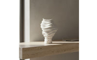 Modern Minimalist Wave Vase Creative Shape Wavy Border Vase Sculptural Design Home Decor Centerpiece for Sales Office, Showroom