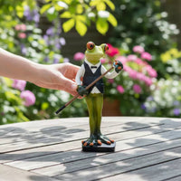 Costumed Frog Figurine Nordic Design Anthropomorphic Frog Statue Long-Lasting for Garden, Office