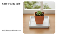 Imitation Ceramic Finish Square Water-Catching Base Thickened Design Square Water Catcher Easy to NeatPlant Saucer Sturdy for Gardeners, Homeowners, Indoor, Outdoor, Garden, Balcony