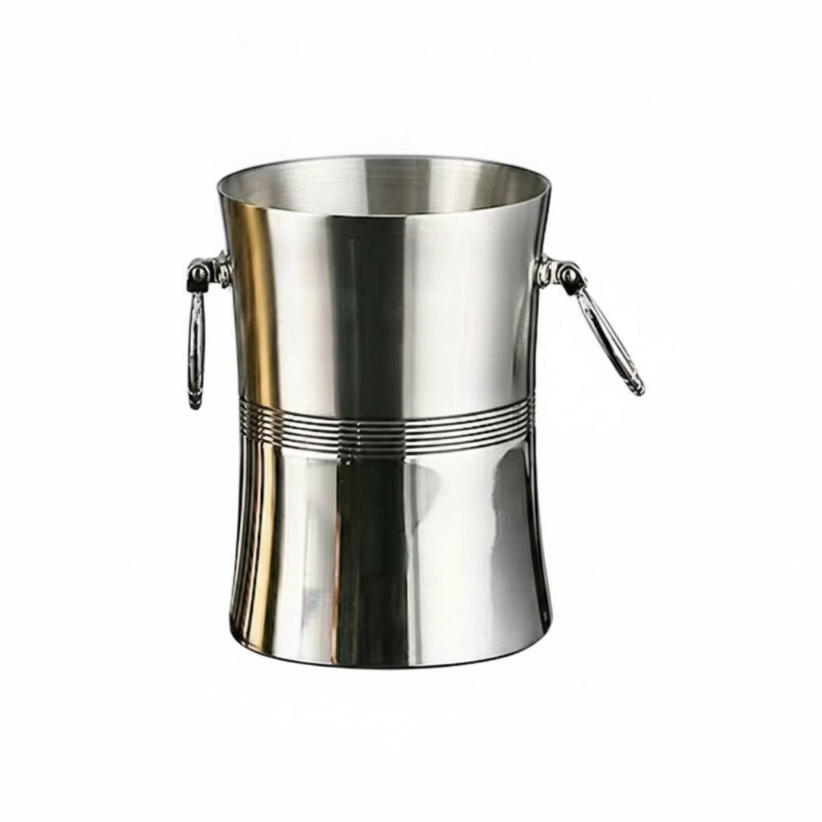 Ice Bucket with Handles Stainless Steel Insulated-Wall Ice Bucket Sleek Beverage Chiller for Hosts