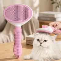 Cat Brush and Pet Hair Remover for Dog Grooming, Self Cleaning Slicker Hair Removal Tool, Gentle Grooming Comb, Short Haired Pet Care Set