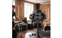 Multi-Audio Pickup Stand Holder Tripod-Compatible 8-Slot Audio Pickup Stand Mic Organizer Foam-Padded Professional