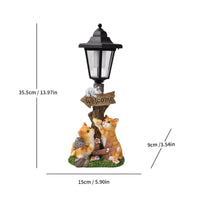 Outdoor Cat Figurine with Lantern Weather-Resistant Garden Statue with Solar Light Long-Lasting Resin Garden Sculpture Adorable for Gardeners