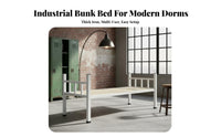 Space-Saving Dormitory Bunk Bed Stable Heavy Duty Metal Bunk Bed Full-Length Guardrails Bedroom Furniture Rust-Proof for Students, Adults, Families, Dorm Room, Hostel, Apartment