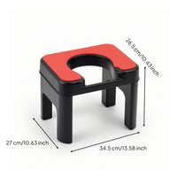 Squat-to-Sit Toilet Stool Padded Toilet Seat Stool with Pad Bathroom Aid U-Shaped Molded for Elderly