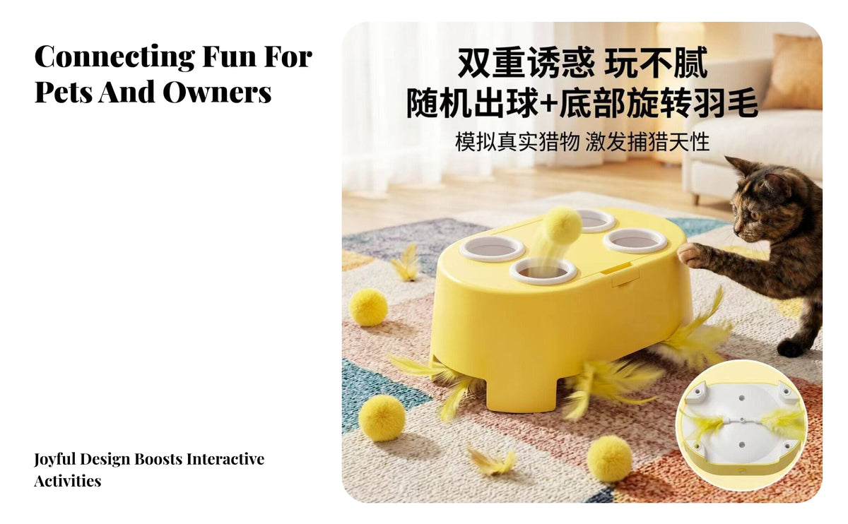 Automatic Interactive Cat Toy | Moving Feather Teaser, Compact Tabletop Design, Automatic Cat Toy, for Home