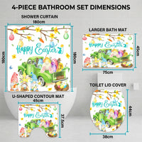 Easter 4pcs Bathroom Set, Including Waterproof Shower Curtain and Anti-Slip Carpet, Themed Around the Easter Bunny, Suitable for Families, Children, Home Use, Housewarming, and Hotel Use