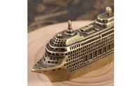 Brass Ship Miniature Ship Ornament Collectible Figurine for Collectors, Office