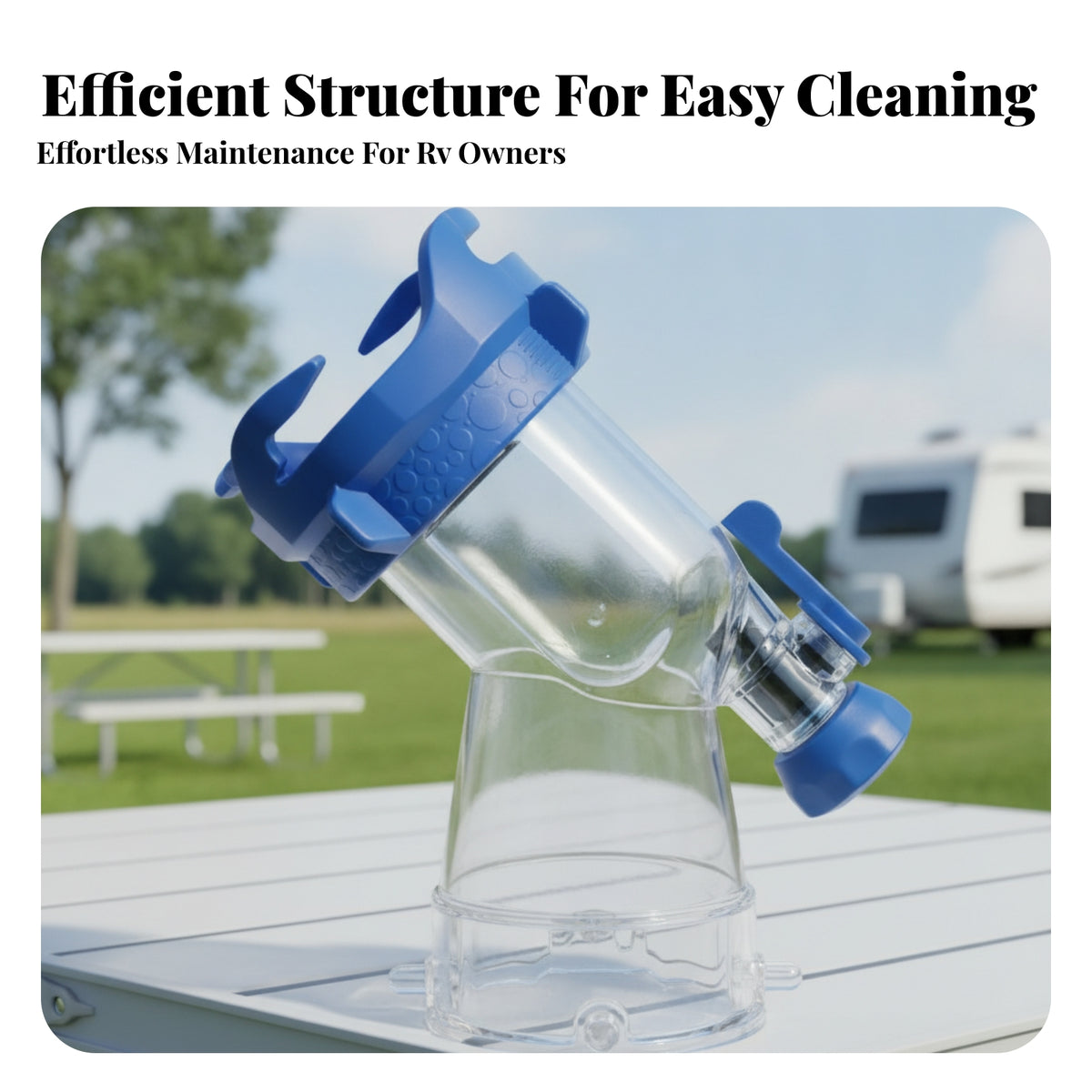 Angled Tube Clear Sewer Elbow Heavy-Duty Resin RV Waste Elbow Leak-Proof Plumbing Part Built-in Gasket