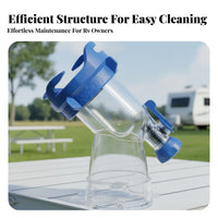 Angled Tube Clear Sewer Elbow Heavy-Duty Resin RV Waste Elbow Leak-Proof Plumbing Part Built-in Gasket