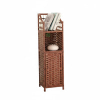 Modern Minimalist design Woven Drum Table Multi-Functional Nightstand Space-Saving Corner Cabinet for Apartment Dwellers, Homeowners, Renters, Bedroom, Living Room, Balcony, Home Office