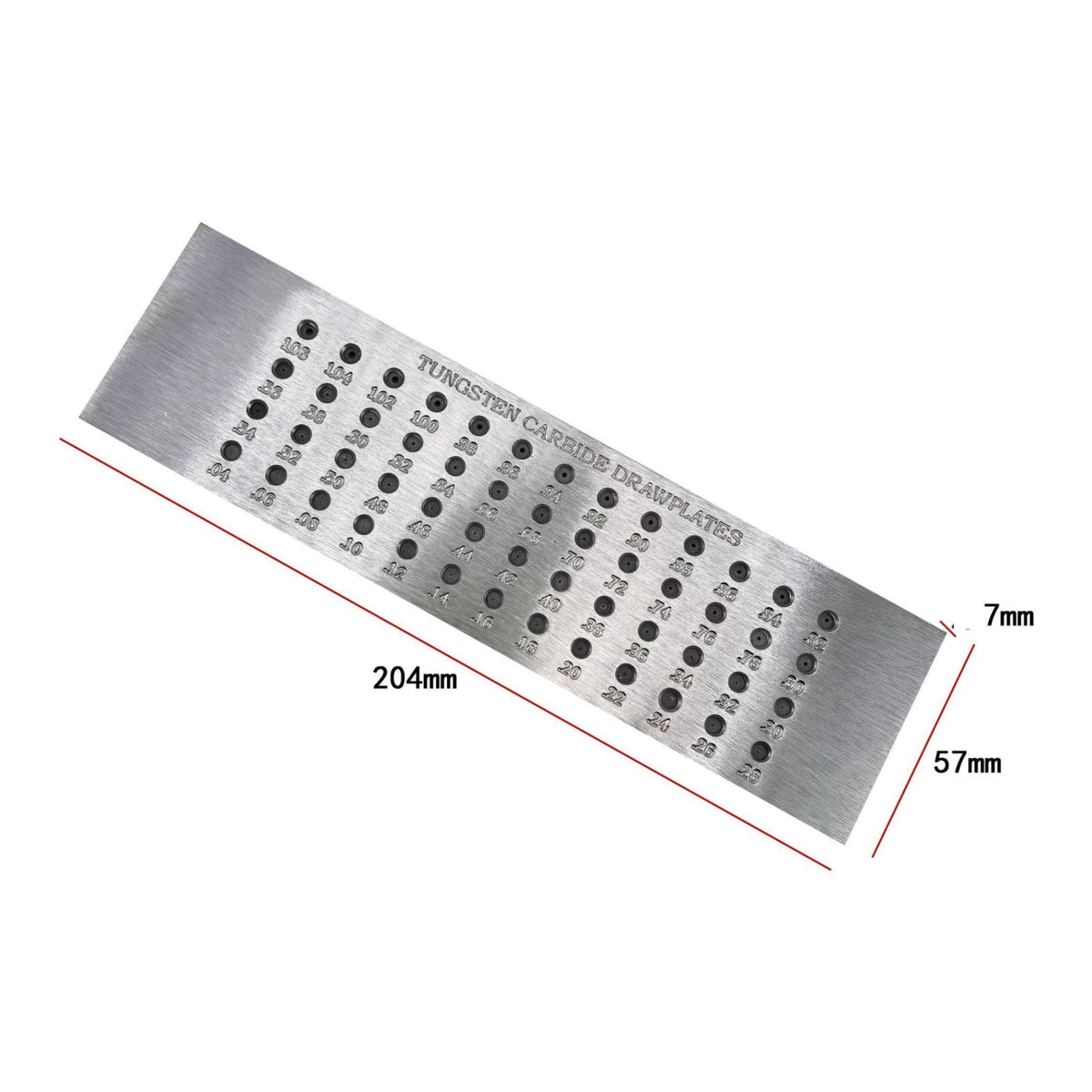Tungsten Carbide Draw Plate Rectangular Wire Drawing Plate Drawplate Brushed Silver Jewelry Tool Smooth for Jewelers
