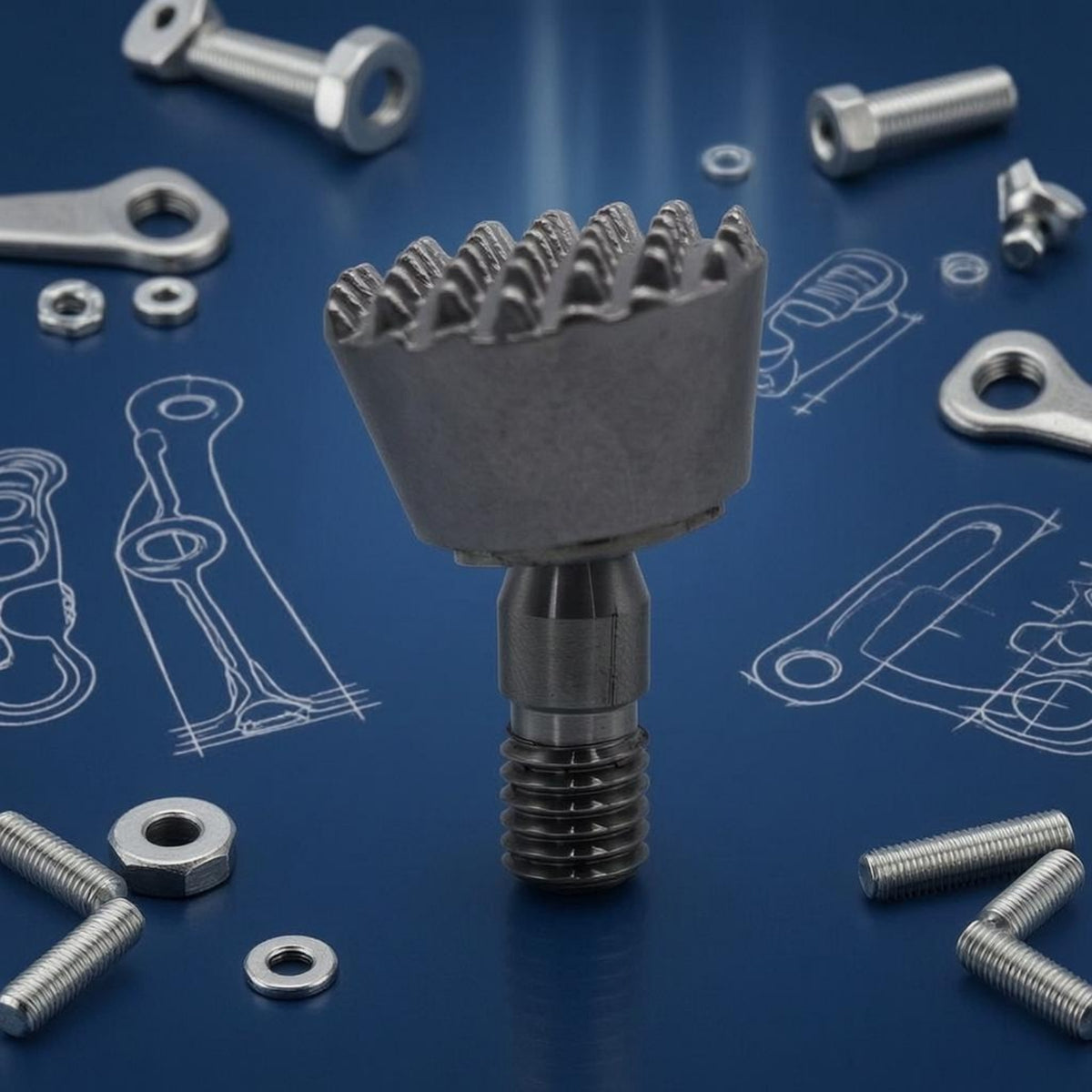 Threaded Serrated Dimple Repair Head Textured Metal Dimple Repair Head