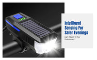 High-Intensity Waterproof Motion Sensor Front Light, USB Rechargeable, Night Riding, Trail Cycling Gear, Power Indicator
