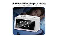 Multifunctional Ambient Sound Alarm Clock All-in-1 Bluetooth Speaker Clock Snooze Function for Heavy Sleepers, Adults, Dorm Room, Desk