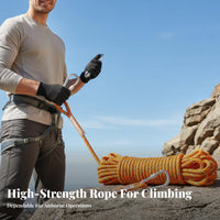Wear-Resistant High Altitude Safety Rope Long-Lasting High Strength Rope Heavy-Duty for Climbers, Arborists, Mountaineering, Rescue Work