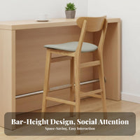 Minimalist Design Four-Legged Wooden Stool Modern Design Bar Height Seating Sturdy Construction High Top Table Natural Aesthetic for Homeowners, Interior Designers, Milk Tea Shop, Kitchen