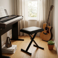 Folding Instrument Stool Sturdy Adjustable Keyboard Stool Heavy Duty Bench for Pianists, Instrumentalists