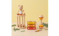 4 Pieces Percussion Toy with Xylophone Rhythm Wooden Percussion Set Educational Wooden Xylophone for Playroom