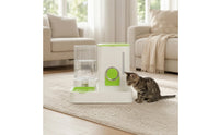 2-in-1 Automatic Cat Feeder with Water Dispenser Integrated Cat Feeder with Water Dispenser Rotatable Pet Feeding Station Space-Saving for Cats, Small Dogs, Home, Kitchen
