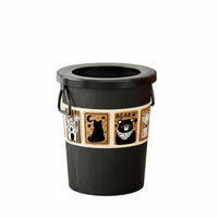 Lidless Design Vintage Design Garbage Can Easy to Clean Vintage Garbage Bin Wide Opening Uncovered Top Trash Can Long-Lasting for Students, Kids, Living Room, Bedroom, Bathroom, Office