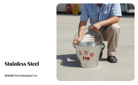 Semi-Circular Fire Bucket Thickened Material Stainless Steel Fire Rustproof D-Handle Sand Spade for Gas Station Factories, Public Areas