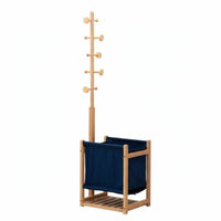Multi-Functional Coat Rack with Laundry Hamper Allsingle-All-in-Single Storage Freestanding Entryway Organizer Space-Saving Clothing Stand Detachable Basket for Apartment Dwellers, Students, Homeowners, Hallway, Bedroom, Dorm Room