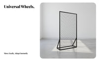 Multi-Functional Metal Grid Display Stand Modern Design Iron Art Display Rack Stable and Long-Lasting Hexagonal Grid Room Divider Powder-Coated Finish for Exhibitors, Event Planners, Retailers, Trade Shows, Temporary Shops, Showrooms, Retail Stores