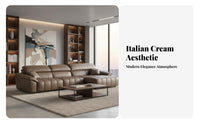 Electric Reclining Sectional with Wide siderests Wireless Remote Control Recliner Sofa High spinerest Living Room Furnishing for Adults, Large Apartment