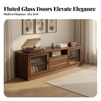 Sturdy Construction Extendable TV Cabinet Stable Load-Bearing Black Walnut Media Console Cord Management Solid Wood TV Stand Easy Assembly for Apartment Dwellers, Homeowners, Interior Design Enthusiasts, Bedroom, Home Office