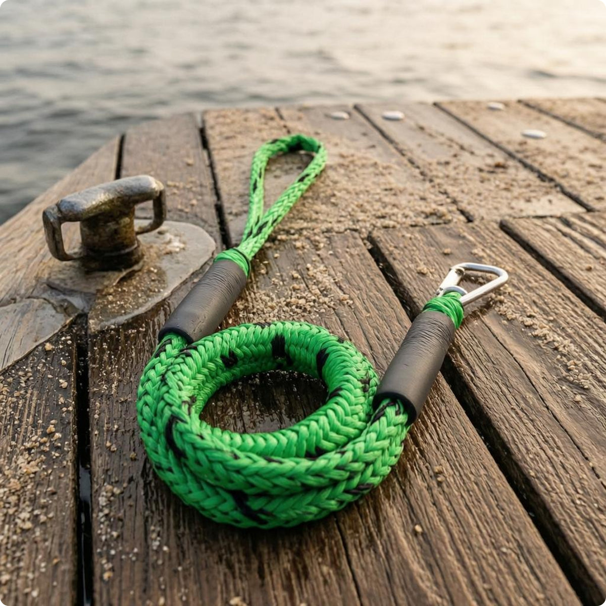 Looped End Bungee Dock Line Snap Hook Shock Absorbing Dock Line Protective Sleeve Sleeve Elastic Mooring Rope No Knots Needed