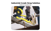 Abrasion Resistant Ratchet Tie down Strap Easy Release 2 Inch Flat Hook Strap for Truck Drivers, Warehouse Workers, Flatbed Trailers, Moving