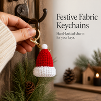Handmade Knitted Christmas Ornament Keychain