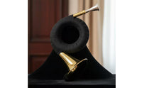 Brass Instrument Gold Colored French Brass Instrument Includes Stand Musical Equipment for Orchestra, Band, Practice