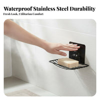 Wall Mounted Soap Dish Drill Installation Stainless Steel Soap Dish Rustproof No Washroom Rack for Renters, Restroom, Dorm Room, Kitchen