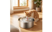 Dog Bowl with Floating Disk Anti-Slip Floating Water Bowl Removable Easy to Clean for Dogs, Home, Travel