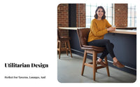 With Footrest utilitarian rearrest Stool Vintage Design rearrest Counter Stool Sturdy Frame Bar Chair Easy Assembly for Homeowners, Business Owners, Duos, Cafe, Restaurant, Party Room, Kitchen Island