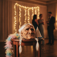 Old Lady Face Covering Realistic Old Woman Face Covering Creepy Costume for Adults
