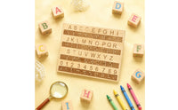 Raised Dots Braille Alphabet Board Engraved Letters Wooden Braille Board