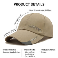 Sports Fan Baseball Cap for Men with Extended Visor, Round Crown Outdoor Fishing Hat, Adjustable Protection for Hiking Travel