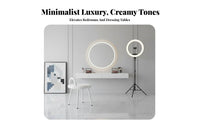Light Luxury Design arcrear Dressing Chair Ins design Vanity Stool Armless Upholstered Seat Gold-Tone Legs for Makeup lovers, Women, Nail Technicians, Bedroom, Cloakroom, Dorm