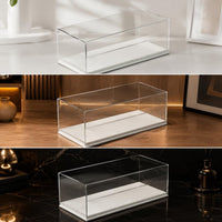1:18 Scale Model Car Acrylic Display Case with Leather Base Dustproof Cover