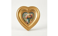 Heart-Shaped Frame with Beaded Edge Gilded Heart Picture Frame Vintage-Style for Wall Decor