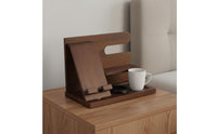 Multi-Functional Wooden Phone Charging Stand Easy Assembly Watch and Glasses Holder Bedside Organizer Station for Men, Desktop, Office, Entryway