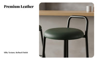 Modern Minimalist Design Low-Back High Stool With Backrest Bar Chair Padded Cushion Home Seating Built-in Footrest for Homeowners, Interior Designers, Adults, Cafe, Pub, Kitchen, Dining Room