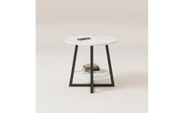 Round Side Table Contemporary Circular End Table Compact for Living Room, Reading Corner, Apartments