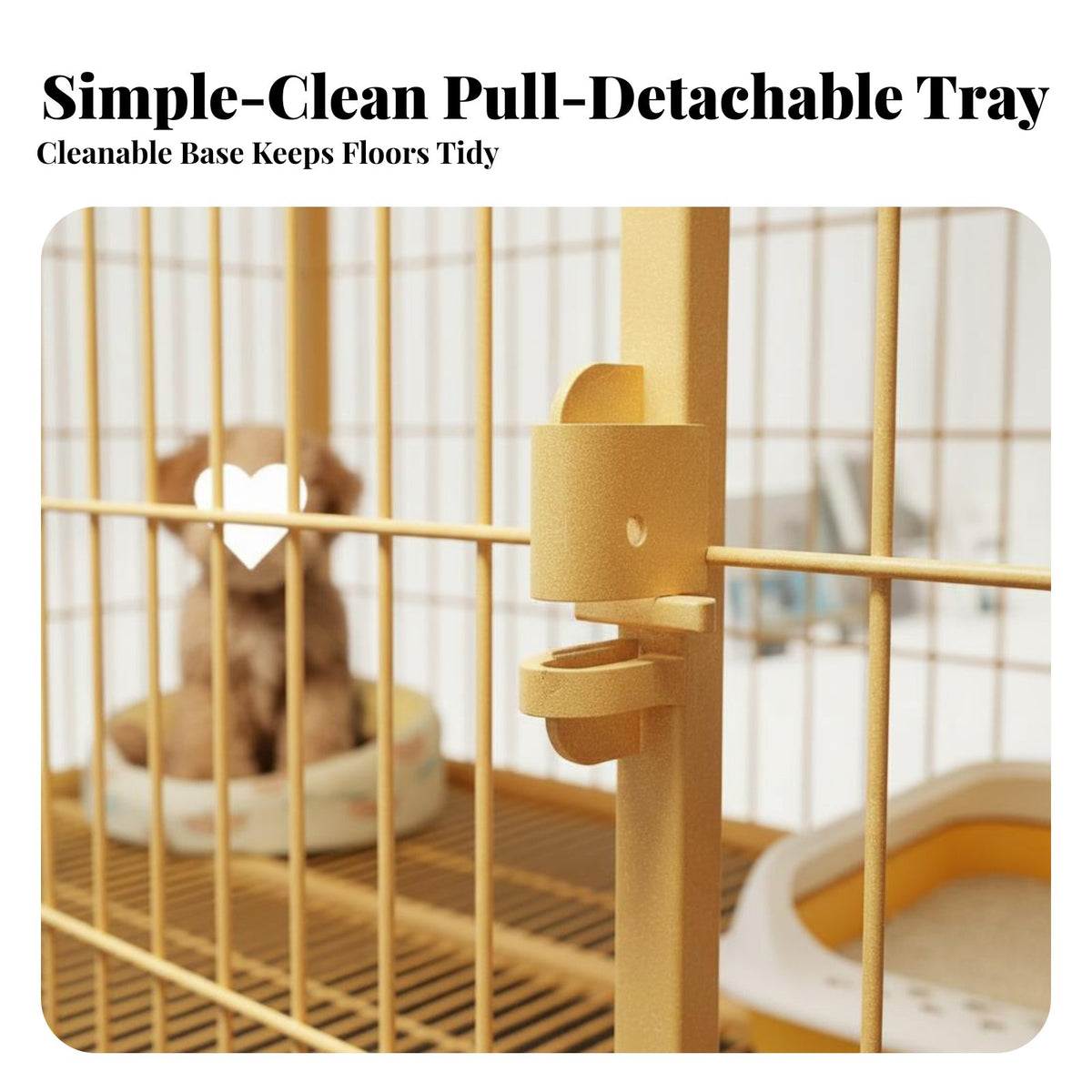 Wheeled Dog Enclosure with Flat Surface Separate Toilet Area Pet Enclosure Sturdy Construction Creature Enclosure for Kennel Handlers, Indoors, Home