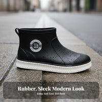 Ankle Rain Boots Fashionable Design Short Rain Boots Stylish Waterproof Ankle Booties for Adults, Students, Rainy Days, Commuting, Outdoor